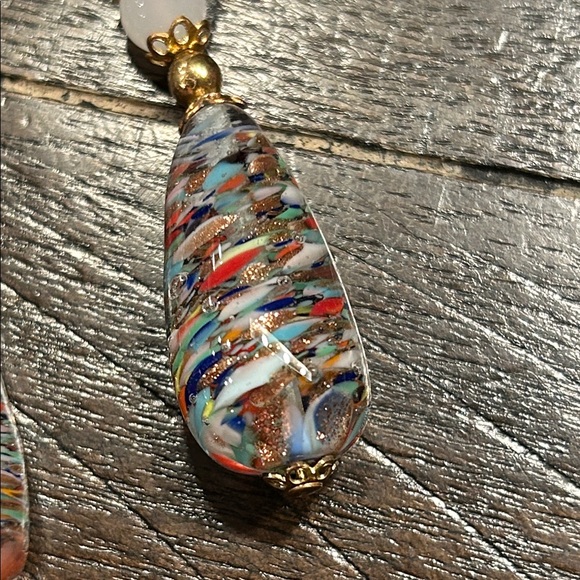 Colorful Glass Teardrop Earrings - Picture 3 of 4